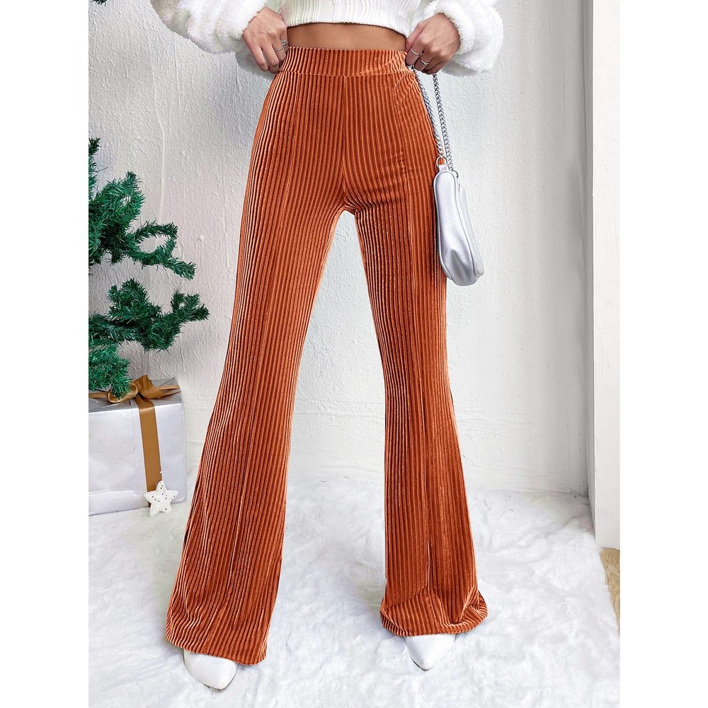 🌟 90's 00's High Waist Velvet Flare Leg Pants - Picture 7 of 11